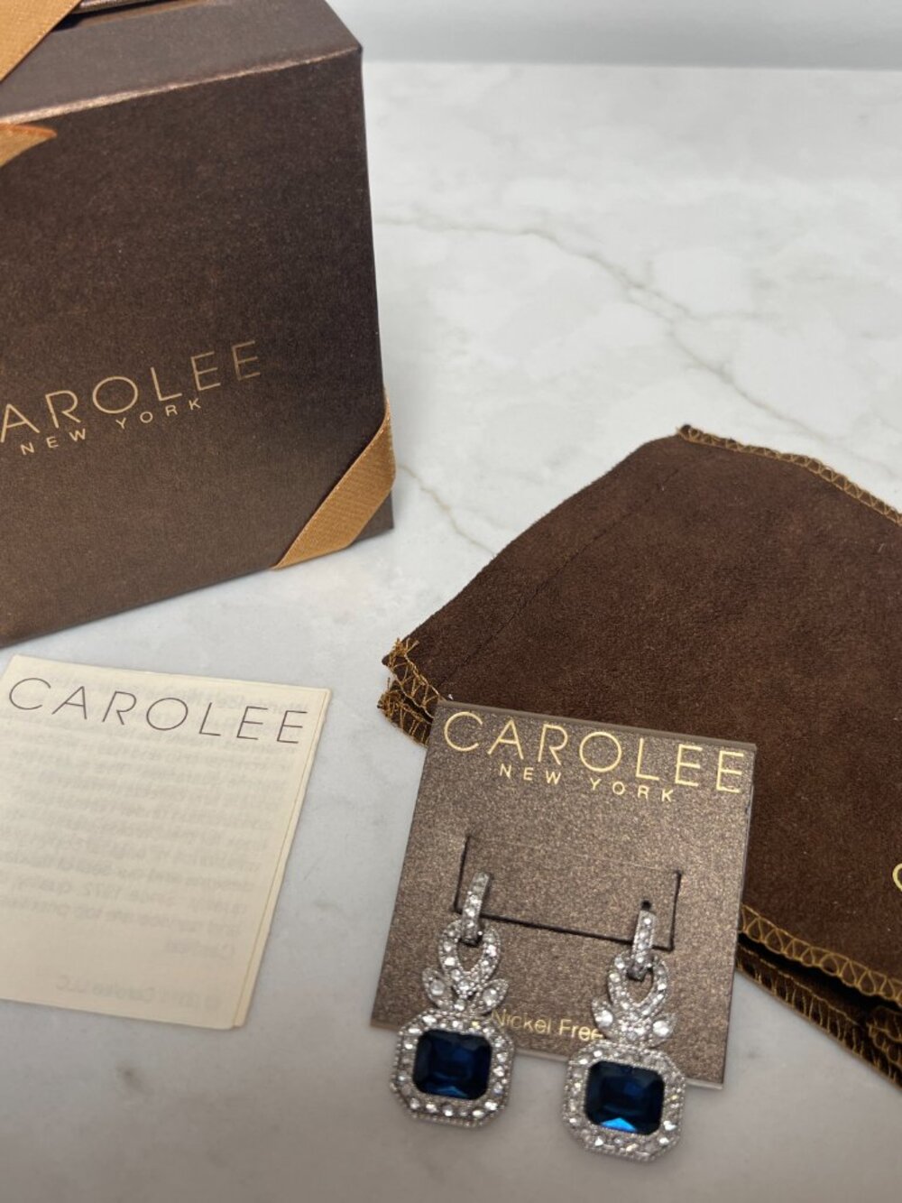 CAROLEE New York Rhinestone Pierced Dangle Earrings
